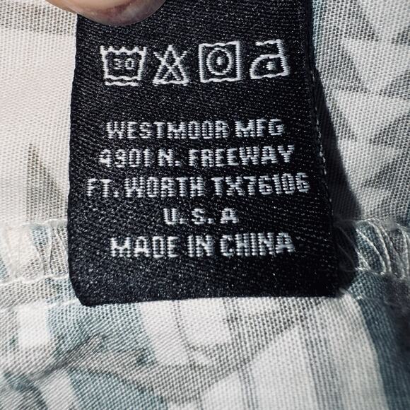 NWOT Rock Roll Denim Medium Cowgirl Aztec Western Shirt Women Blue White Rodeo - Picture 10 of 10